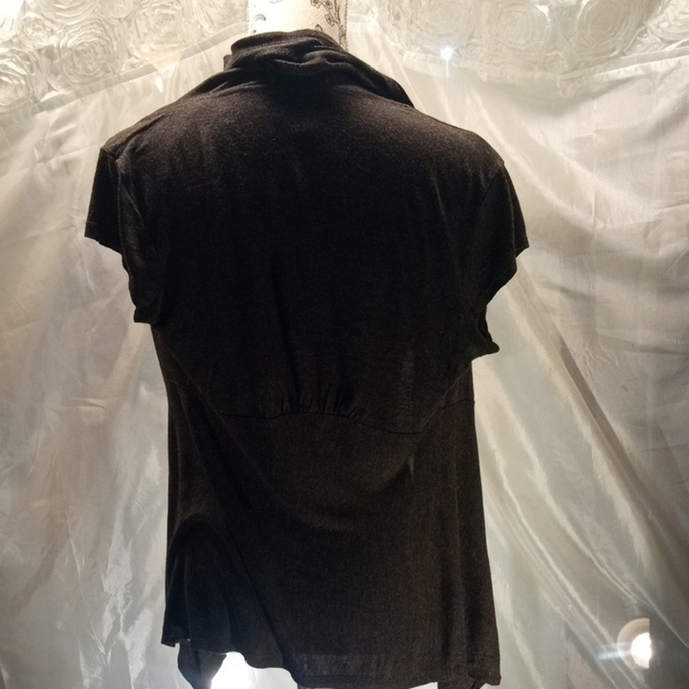 Ambiance Black Knit Short Sleeve Cardigan - Picture 6 of 7
